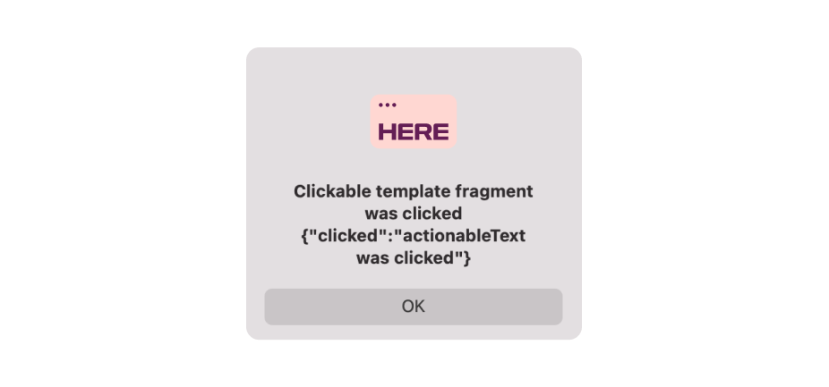 Actionable text fragment was clicked