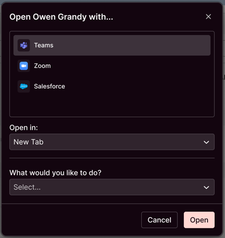 Workflow signal dialog